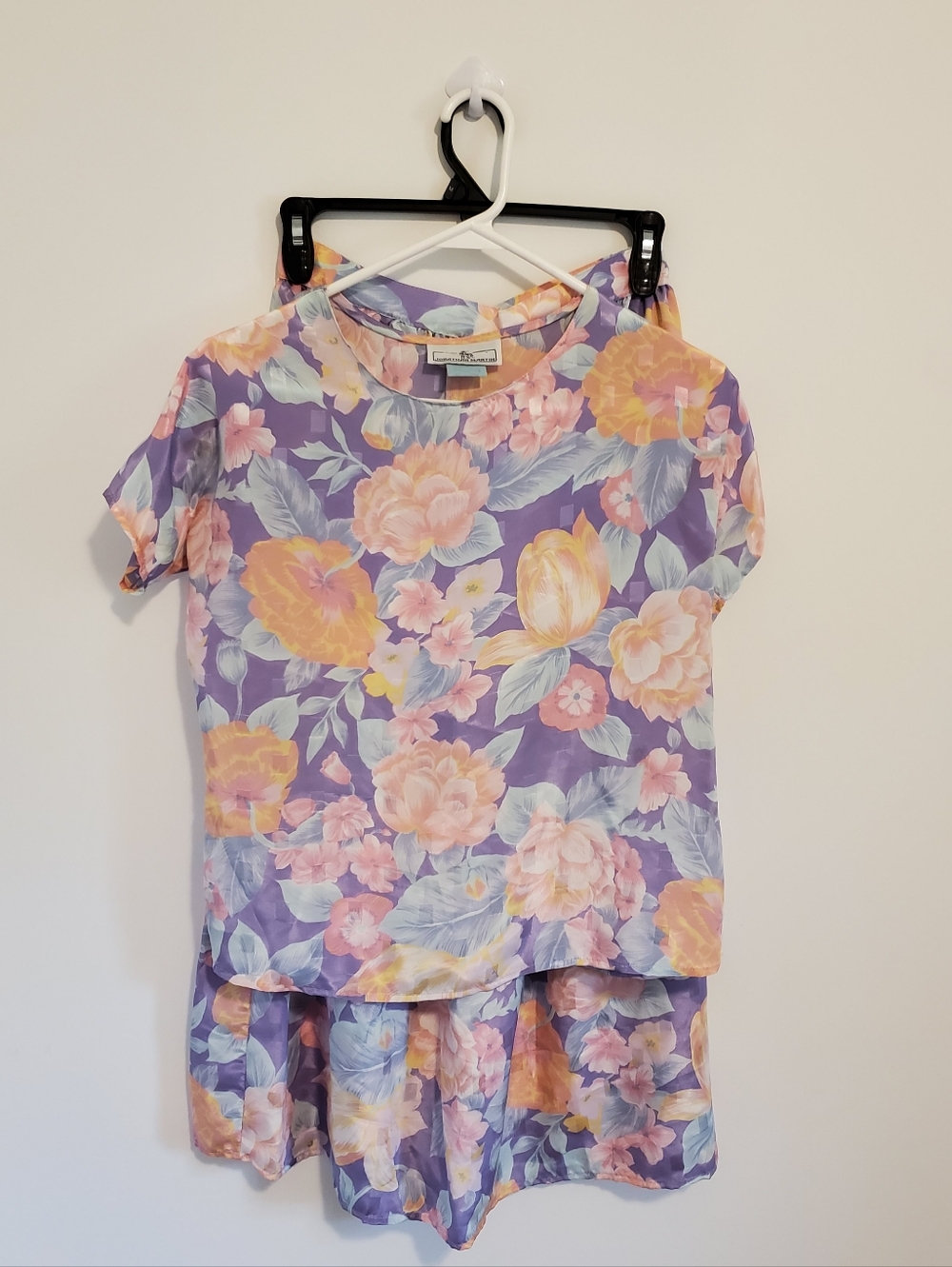 2 Piece Skirt Floral Set With Top Vintage Jonathan Martin Made In USA